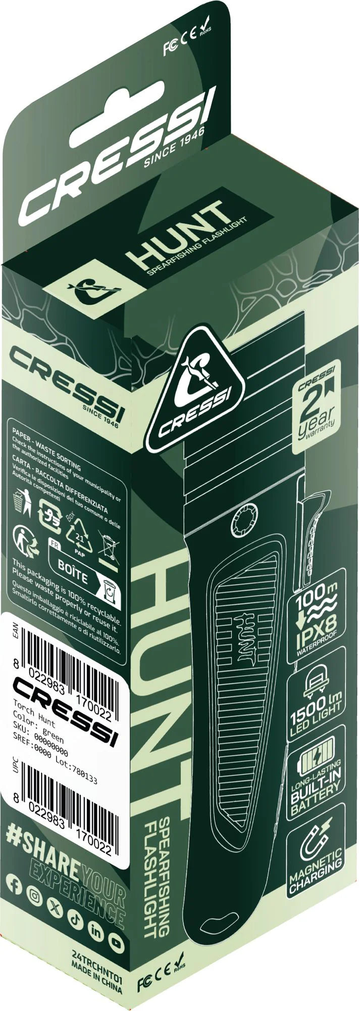Cressi Hunt Spearfishing Torch 1600 Lumens