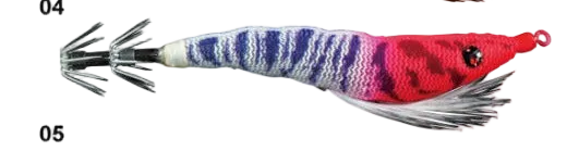 Megapro MSQ-Tiger 80mm – Unweighted Boat Egi Squid Jig | Redhead UV, Red/Yellow, Purple Tiger