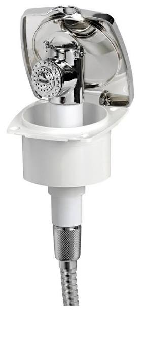 Osculati Classic EVO Flat-Mount Deck Shower, Nylon Hose