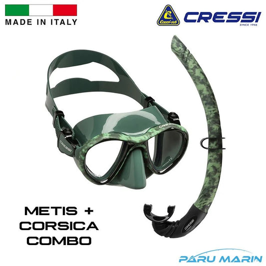 Cressi Combo Metis + Corsica Camouflage Verde