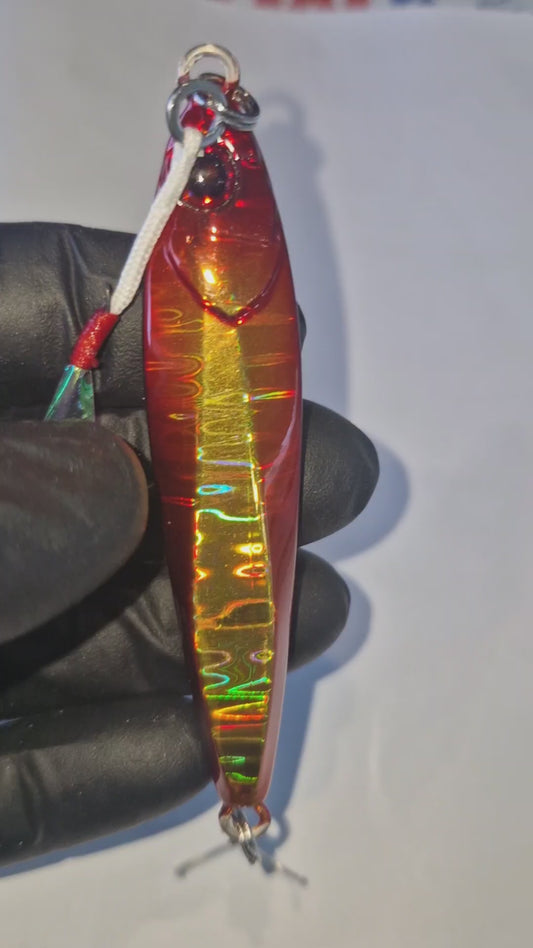 Jackall Big Backer Jig 20g - Red & Gold Magma Wave HL Lure