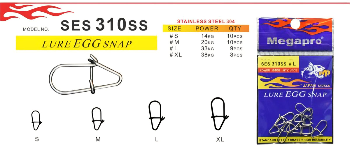 Megapro Swivel Lure Egg Snap | SES 310SS