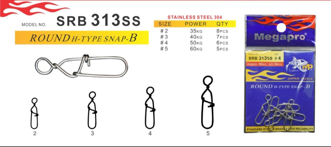 Megapro Swivel Round H-snap-b (6'S) Srb 313SS 4