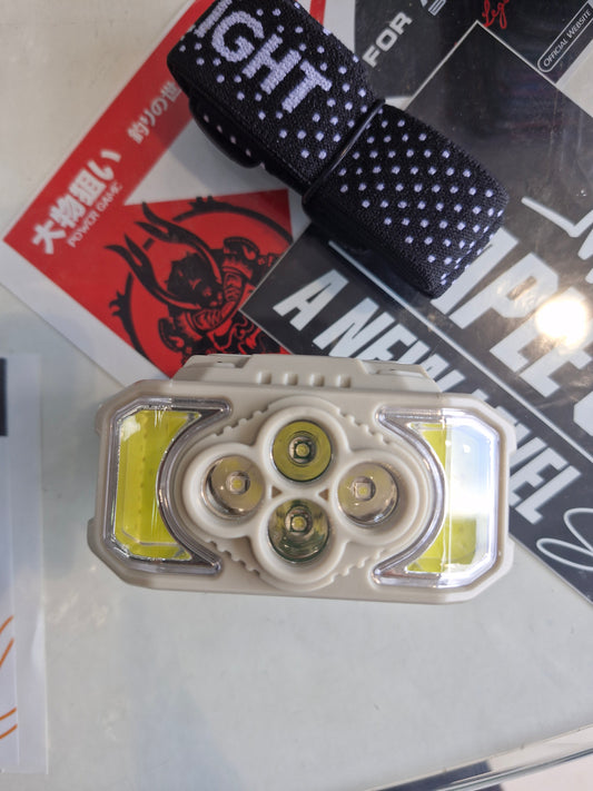 COB LED Headlight with 4x 18650 Batteries