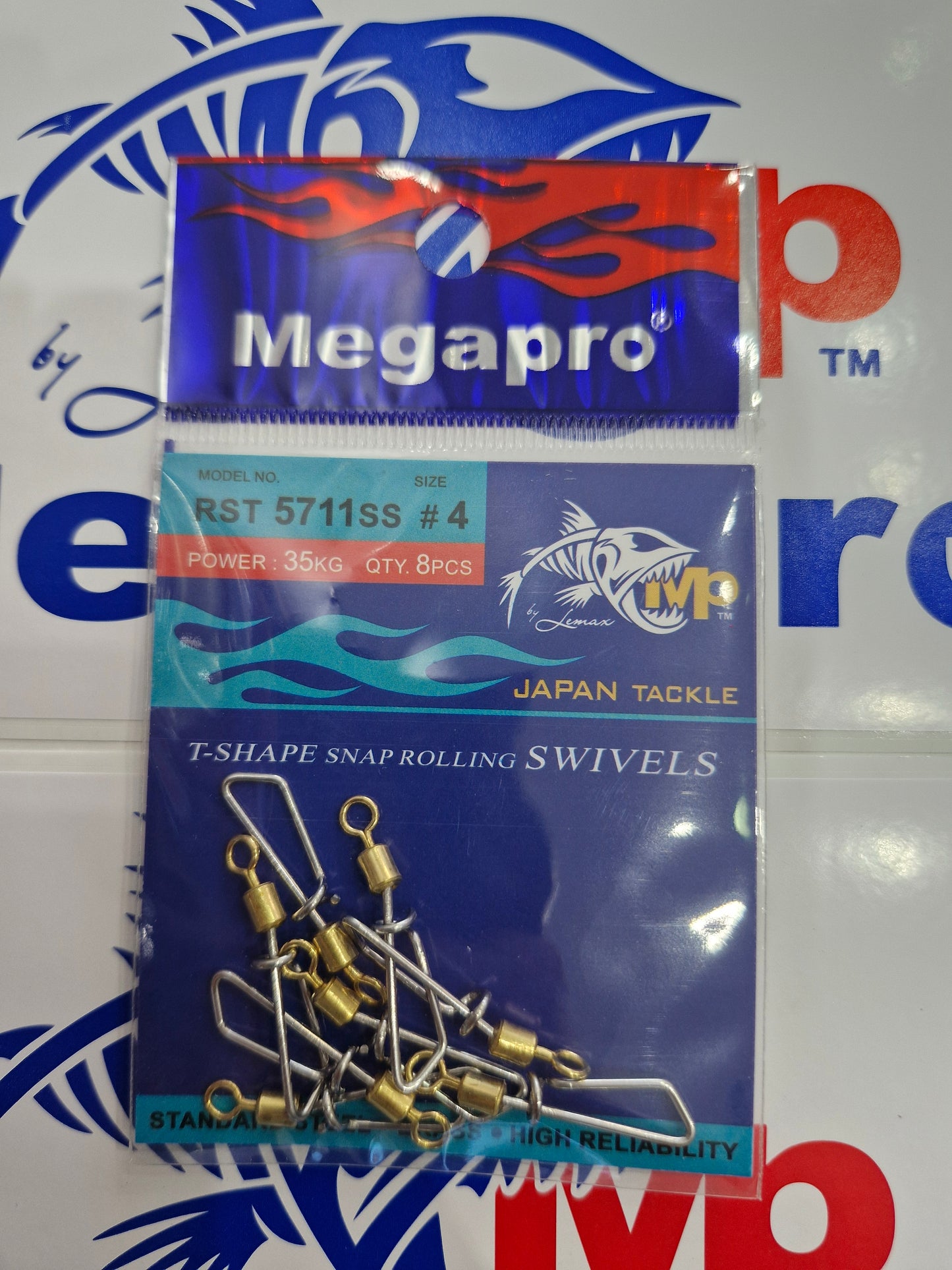 Megapro Rolling Swivel with Snap 5711SS – Size 4 (Pack of 8)