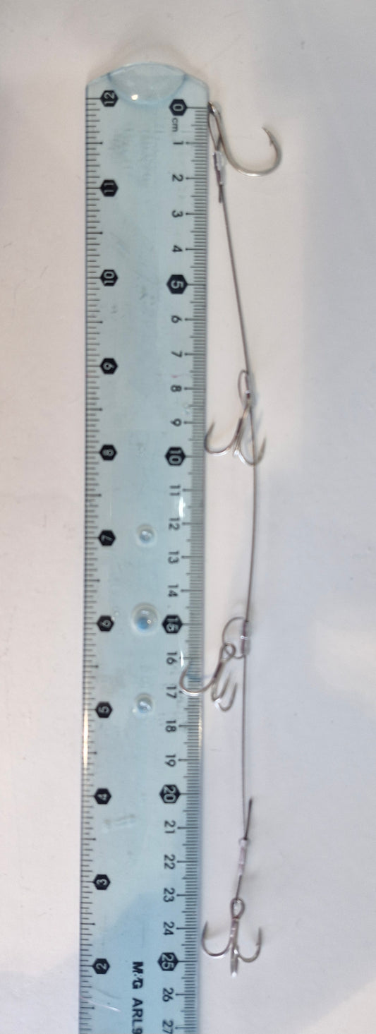 Kingfish ,Amberjack Trolling Rig – 7x7 Stainless Wire, #4 Triple Hooks