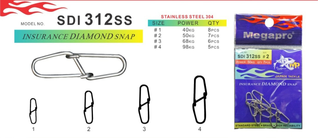 Megapro I-Diamond Snap Swivel 5S | SDI 312SS Size 4