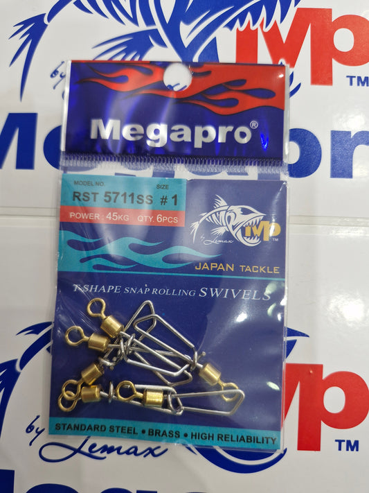 Megapro Rolling Swivel with Snap 5711SS – Size 1 (Pack of 6)