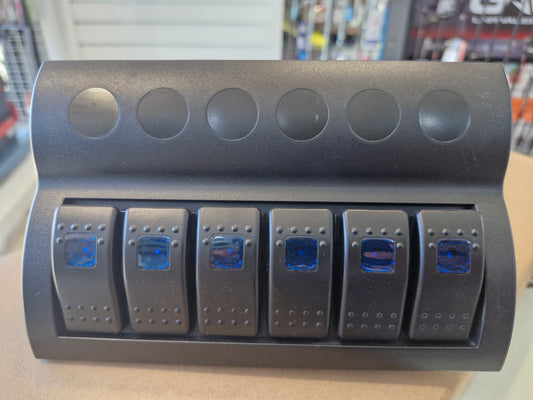Marine 6 Switch Panel with Fuse – Blue