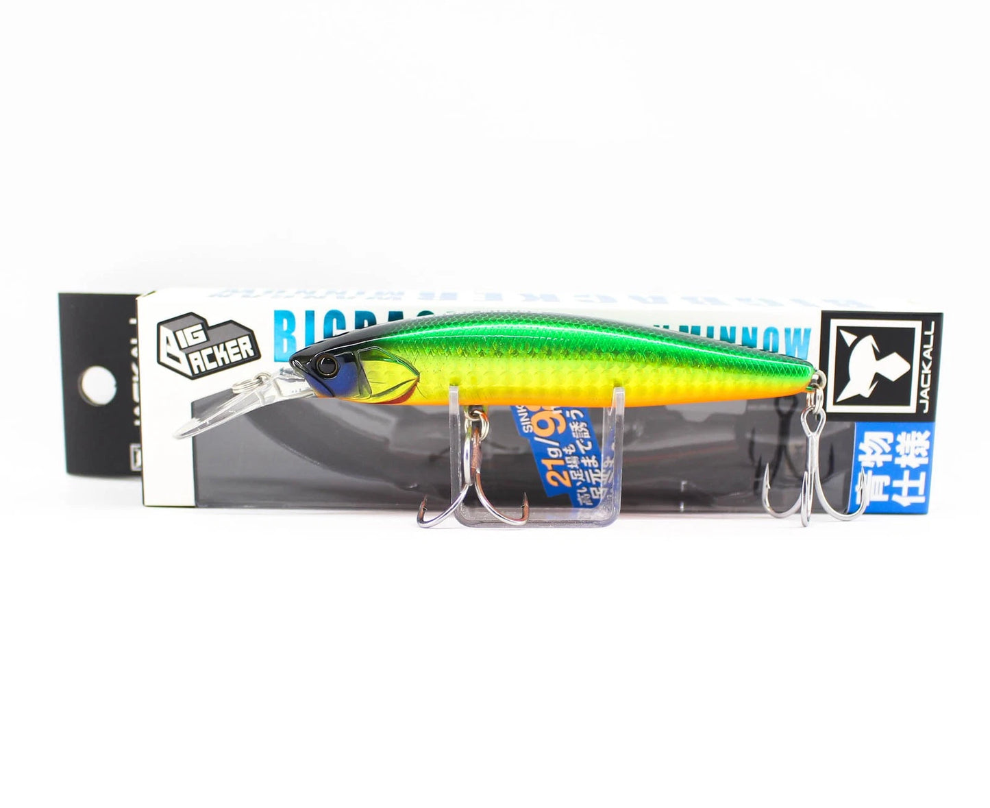 Jackall Big Backer Wangan Minnow 98 mm Weight: 21 grams - Nigori Green Gold Appeal